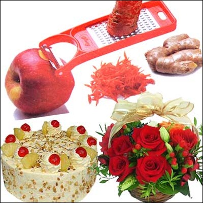"Round shape Pineapple gel cake - 1Kg - Click here to View more details about this Product